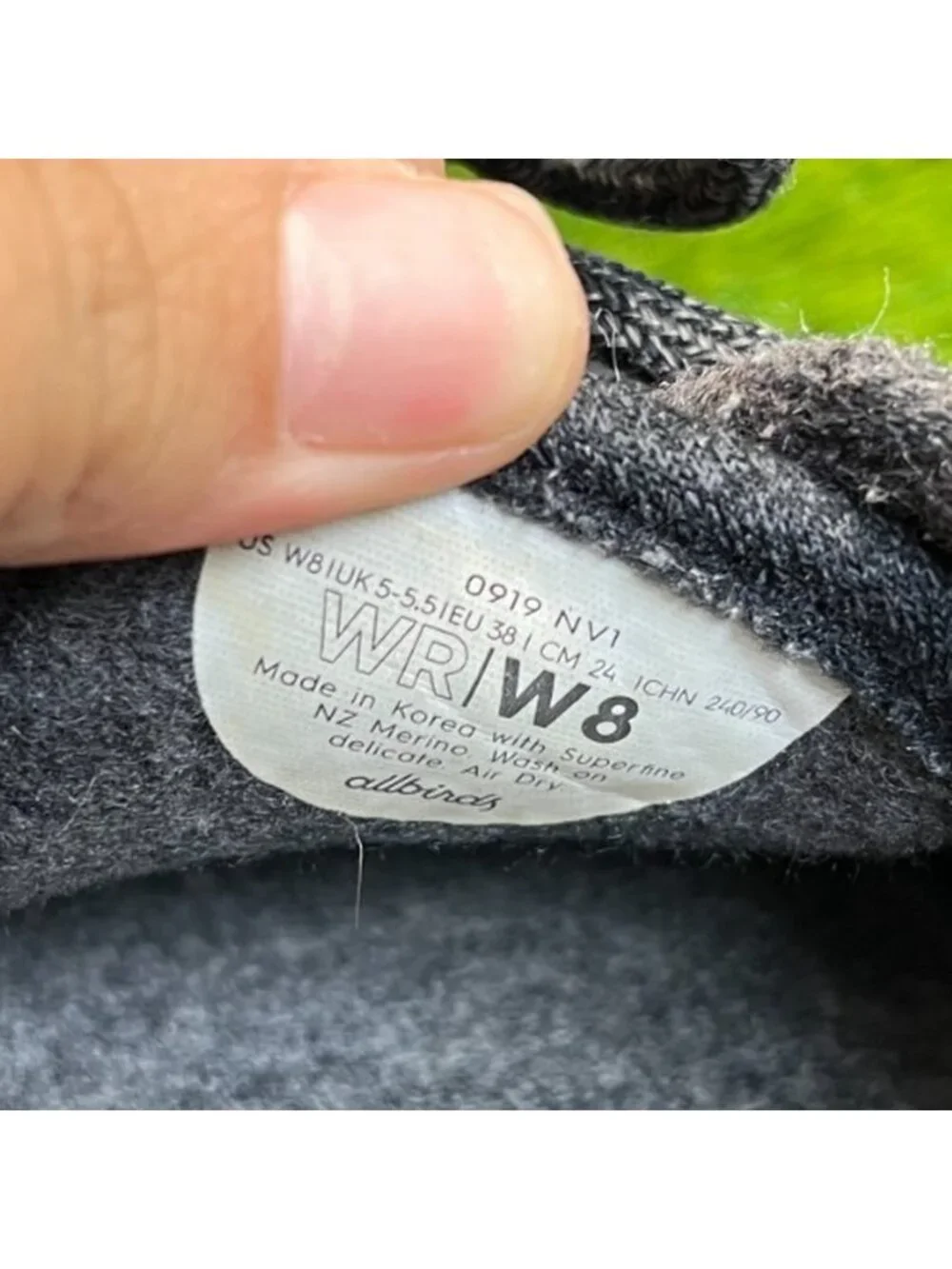 Allbirds Wool Runner Womens Size 8 Black Athletic Running Walking Shoes Sneakers